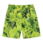 Green Lettuce Salad Print Men's Swim Trunks