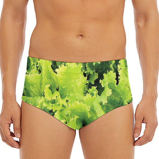 Green Lettuce Salad Print Men's Triangle Swim Briefs