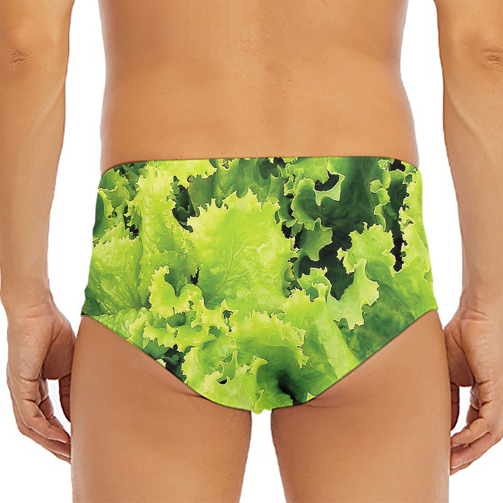 Green Lettuce Salad Print Men's Triangle Swim Briefs