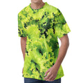 Green Lettuce Salad Print Men's Velvet T-Shirt