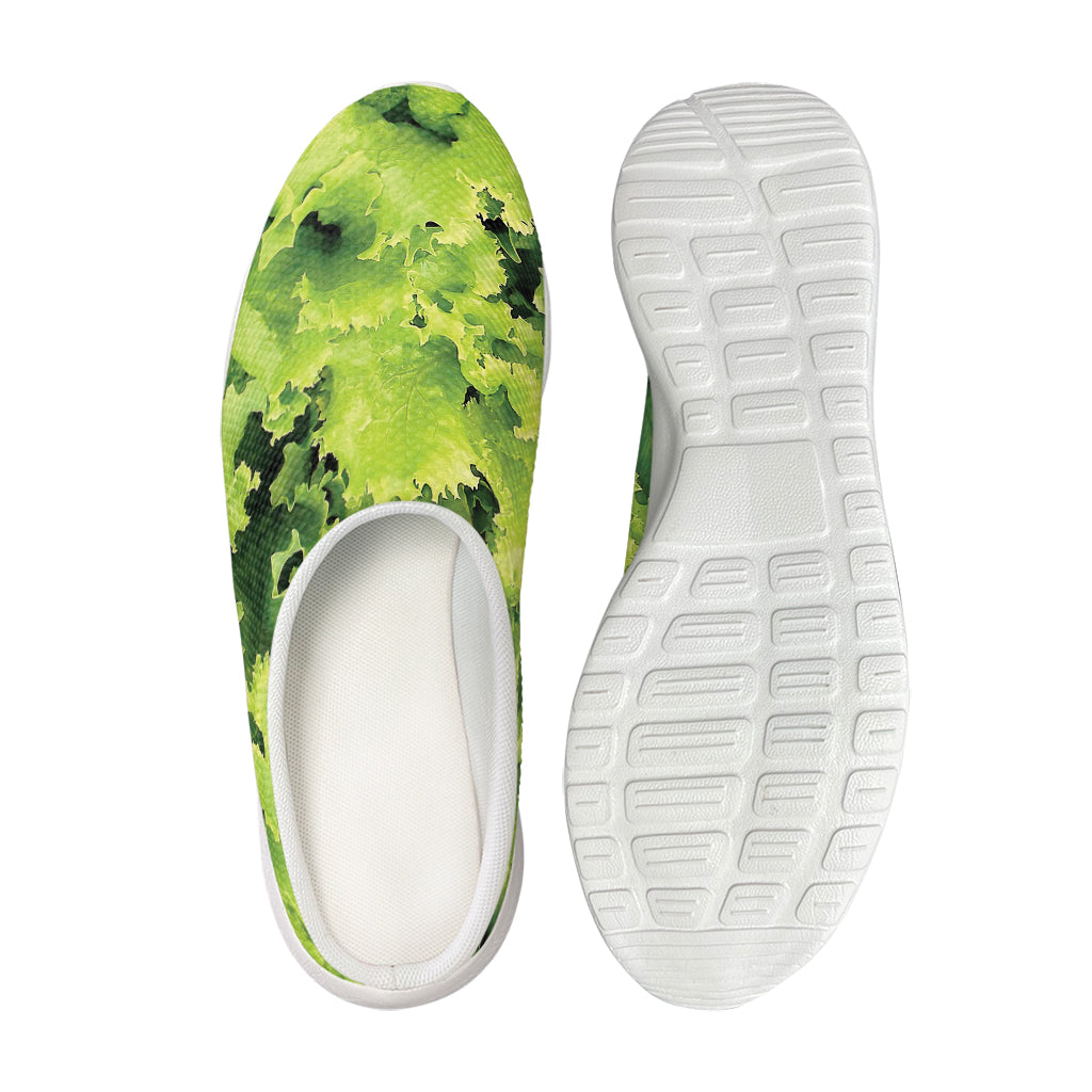 Green Lettuce Salad Print Mesh Casual Shoes