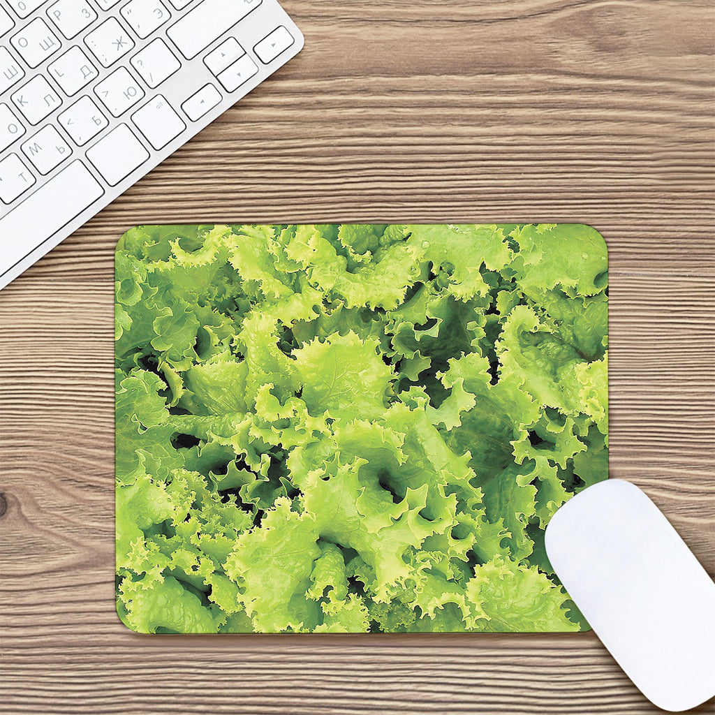 Green Lettuce Salad Print Mouse Pad