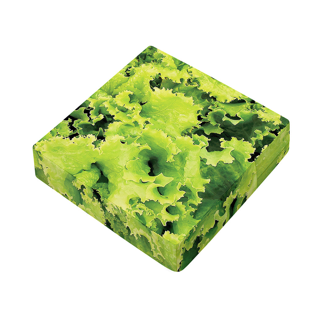 Green Lettuce Salad Print Outdoor Seat Cushion Cover