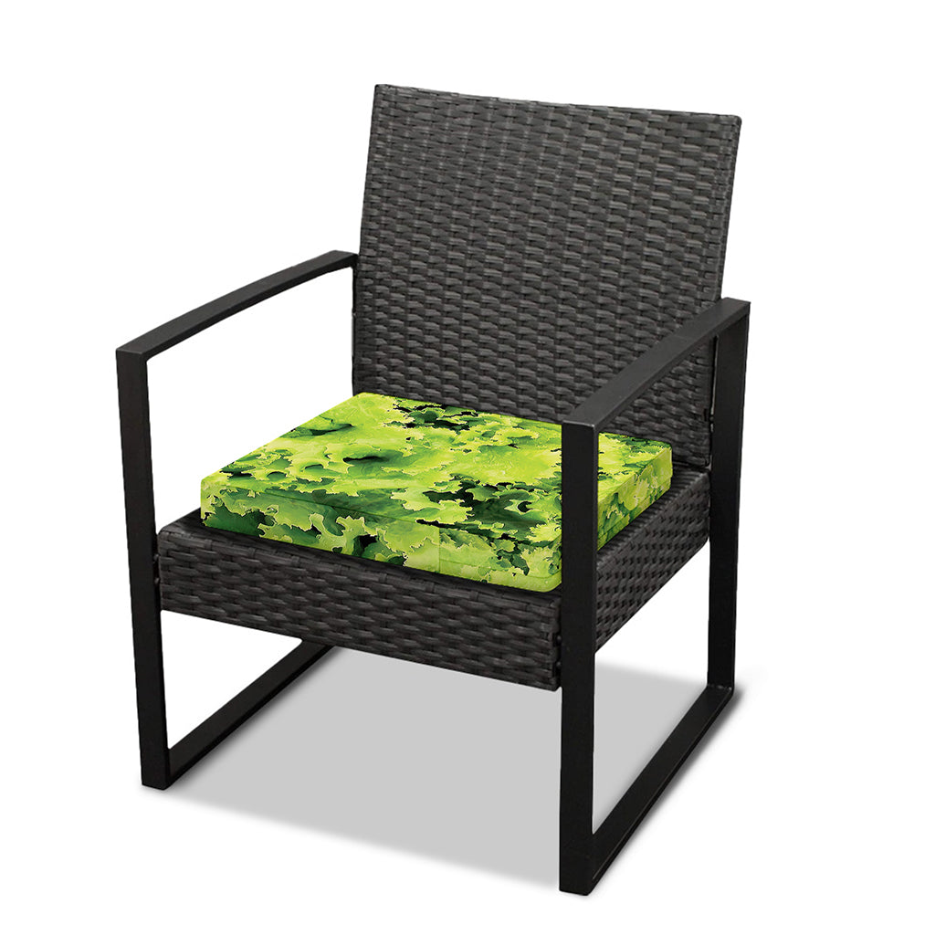 Green Lettuce Salad Print Outdoor Seat Cushion Cover