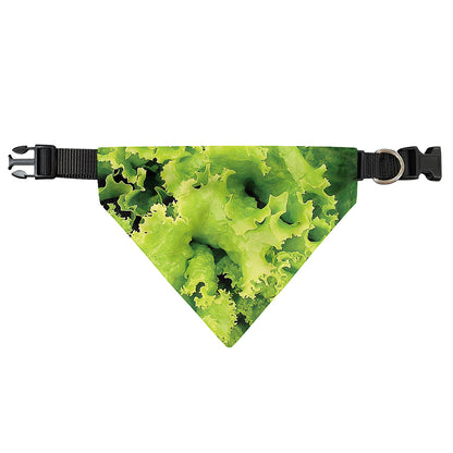 Green Lettuce Salad Print Over The Collar Dog Bandana