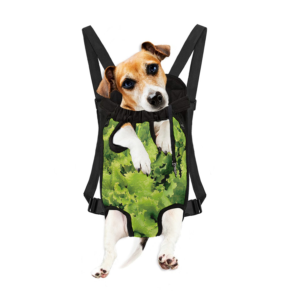 Green Lettuce Salad Print Pet Carrier Backpack