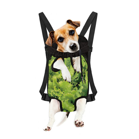 Green Lettuce Salad Print Pet Carrier Backpack