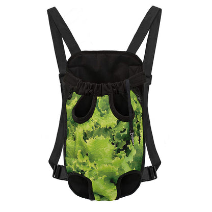 Green Lettuce Salad Print Pet Carrier Backpack