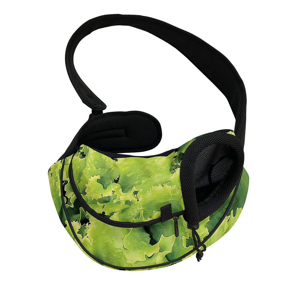 Green Lettuce Salad Print Pet Sling Carrier