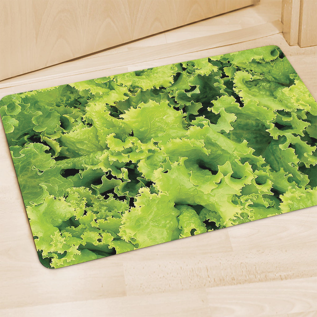 Green Lettuce Salad Print Polyester Doormat