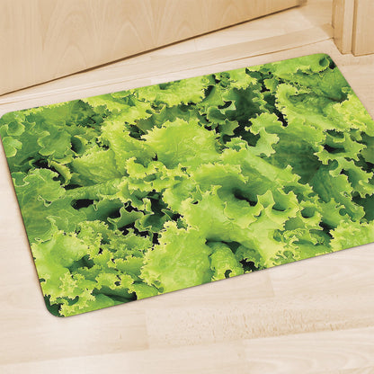 Green Lettuce Salad Print Polyester Doormat