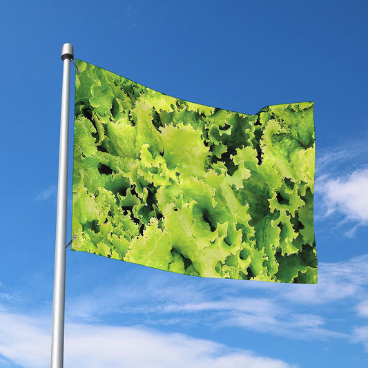 Green Lettuce Salad Print Polyester Flag