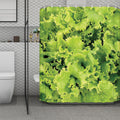 Green Lettuce Salad Print Polyester Shower Curtain
