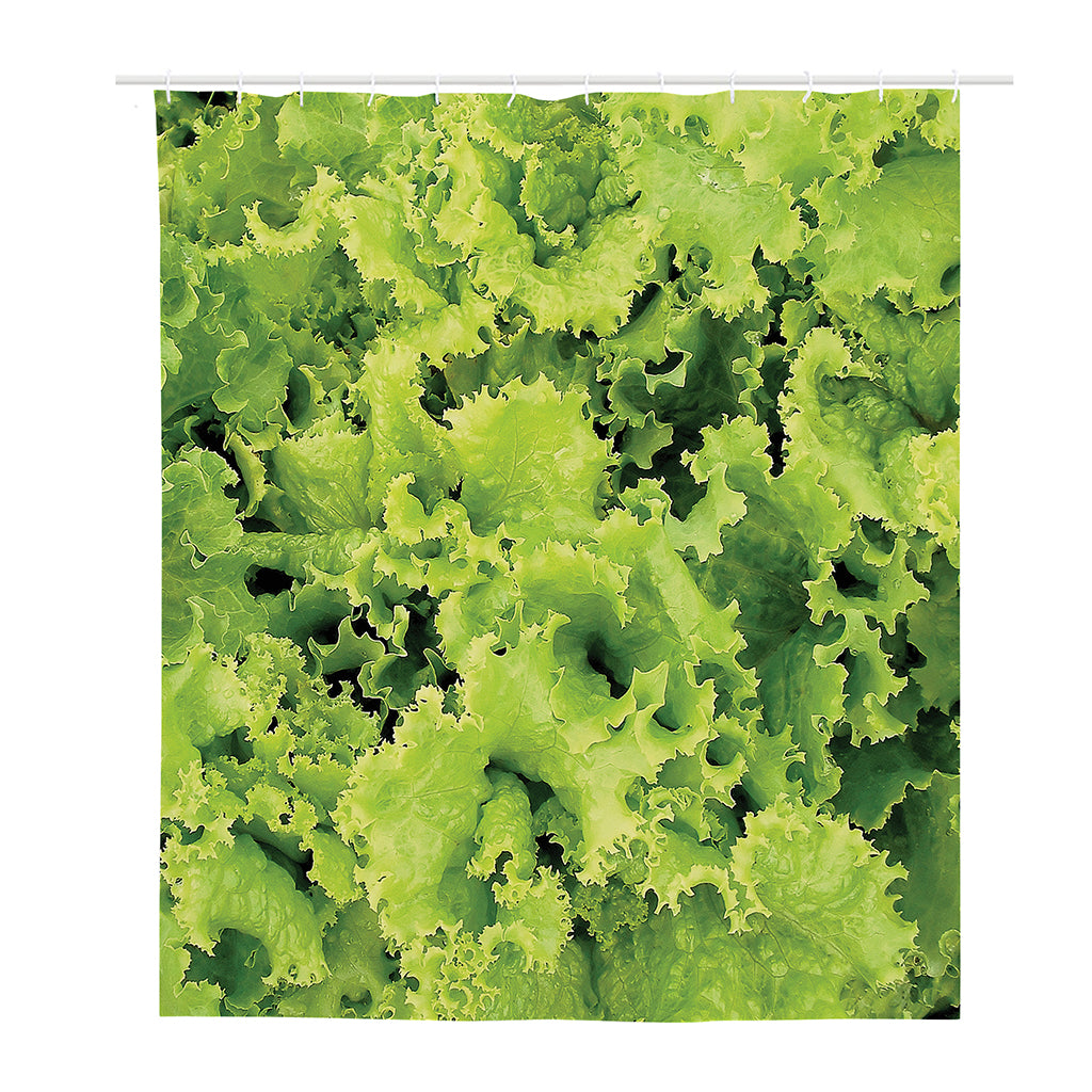 Green Lettuce Salad Print Polyester Shower Curtain
