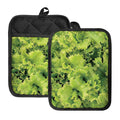 Green Lettuce Salad Print Pot Holders With Pocket