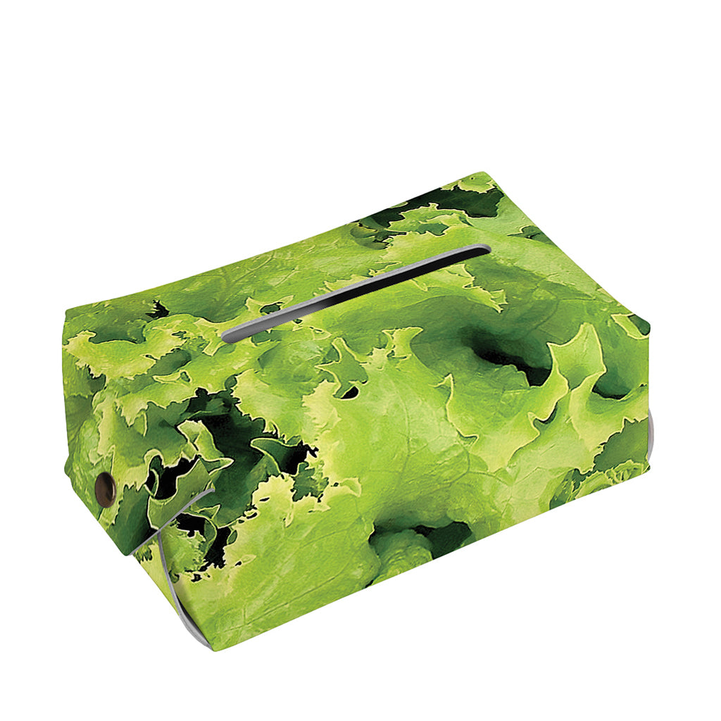 Green Lettuce Salad Print Rectangle Tissue Box Cover