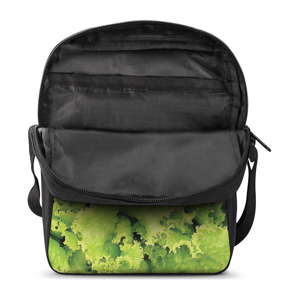 Green Lettuce Salad Print Rectangular Crossbody Bag