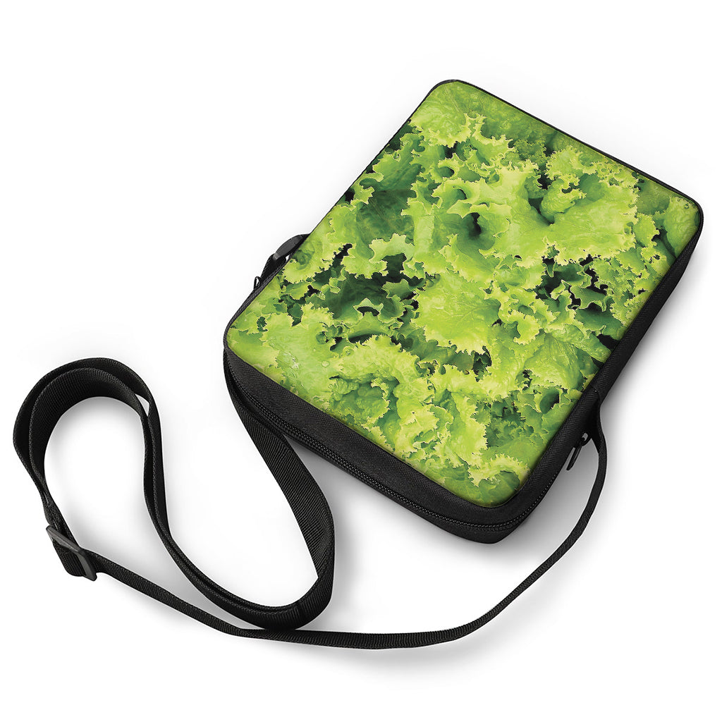 Green Lettuce Salad Print Rectangular Crossbody Bag