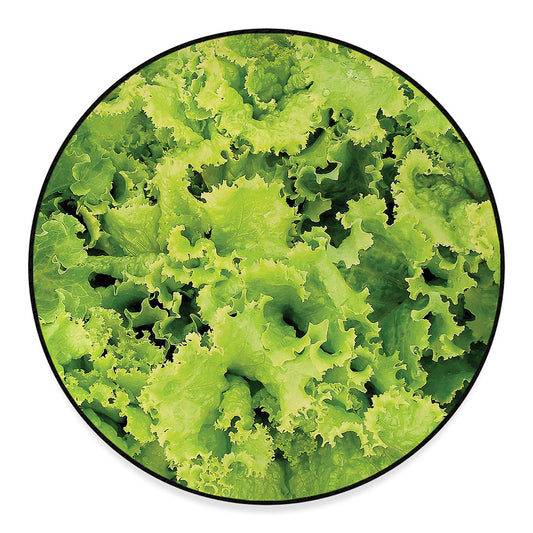 Green Lettuce Salad Print Round Floor Mat