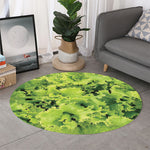 Green Lettuce Salad Print Round Rug