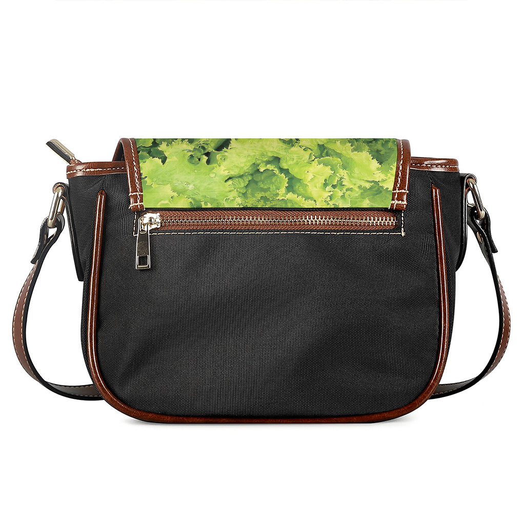 Green Lettuce Salad Print Saddle Bag