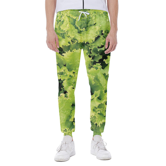 Green Lettuce Salad Print Scuba Joggers