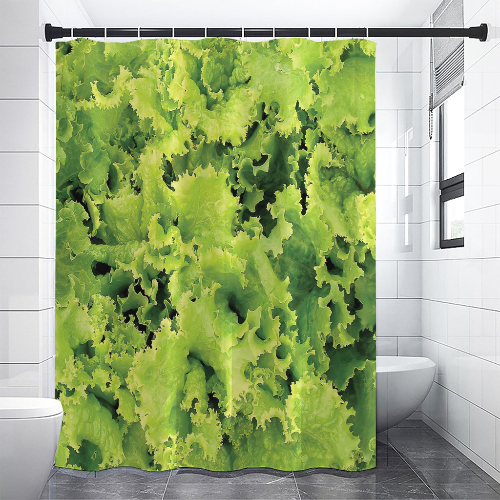 Green Lettuce Salad Print Shower Curtain