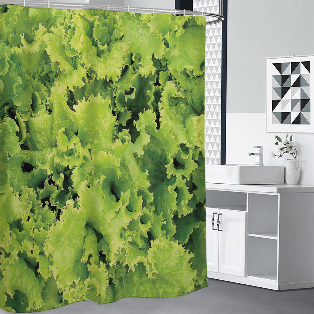 Green Lettuce Salad Print Shower Curtain