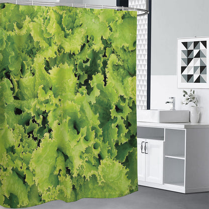 Green Lettuce Salad Print Shower Curtain