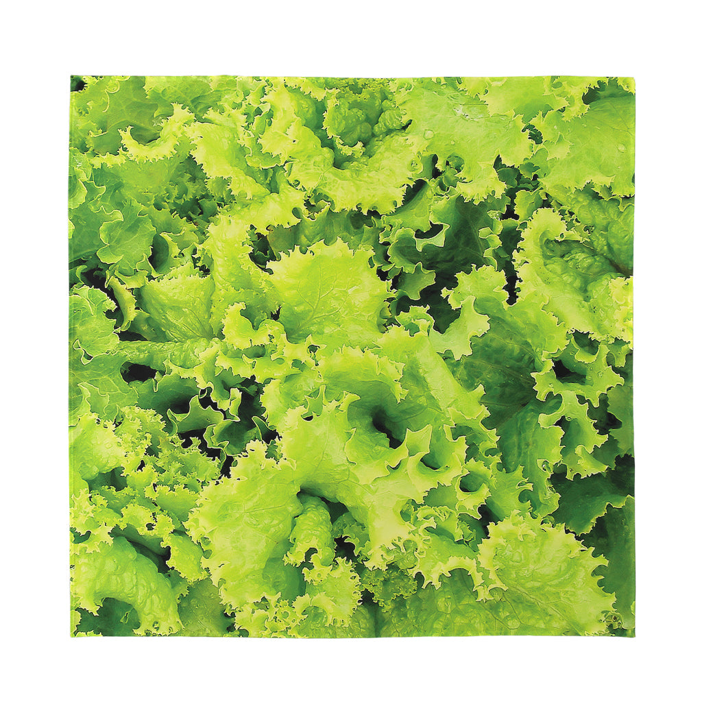 Green Lettuce Salad Print Silk Bandana