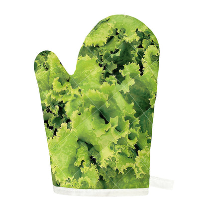 Green Lettuce Salad Print Single Oven Mitt