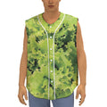 Green Lettuce Salad Print Sleeveless Baseball Jersey