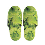 Green Lettuce Salad Print Slippers