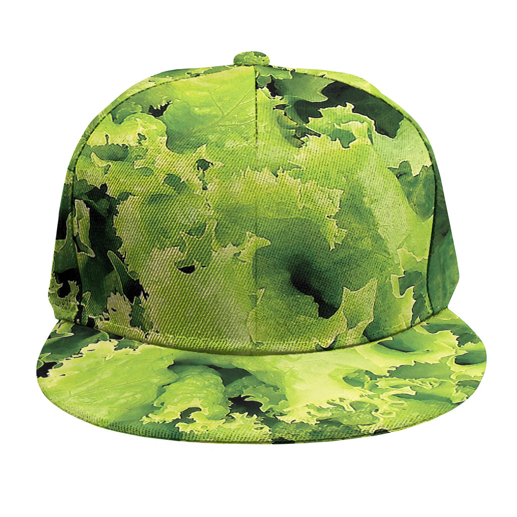 Green Lettuce Salad Print Snapback Cap