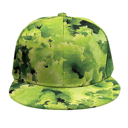 Green Lettuce Salad Print Snapback Cap
