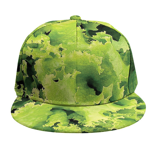 Green Lettuce Salad Print Snapback Cap