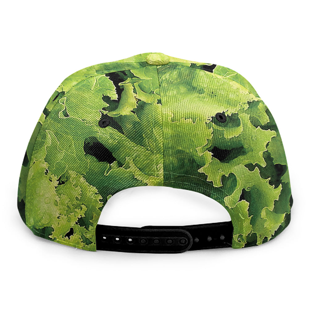 Green Lettuce Salad Print Snapback Cap