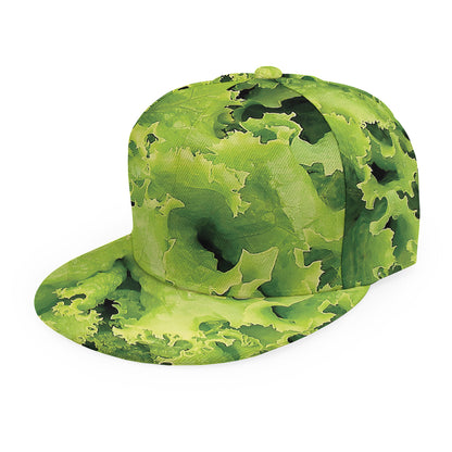 Green Lettuce Salad Print Snapback Cap