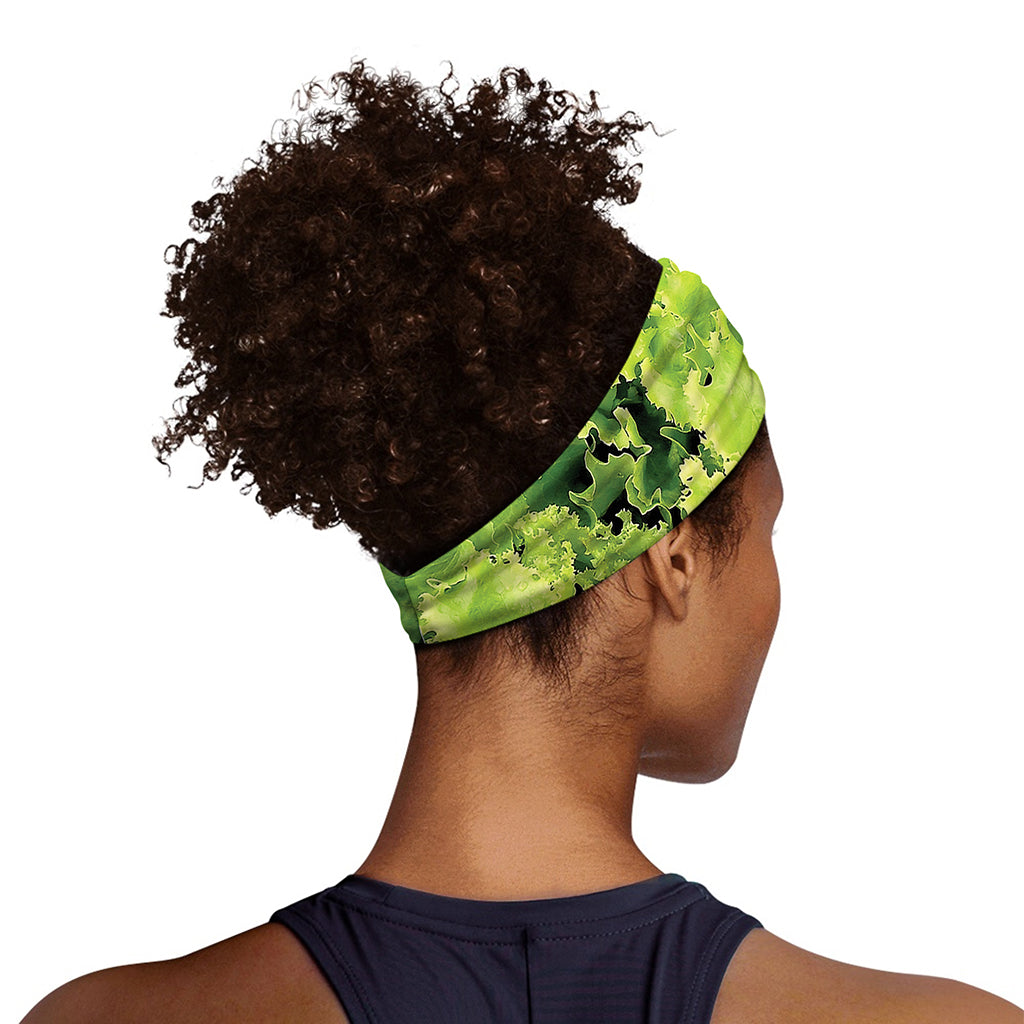 Green Lettuce Salad Print Sports Headband