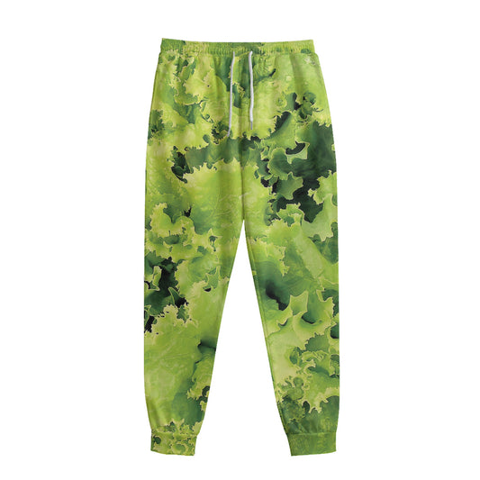 Green Lettuce Salad Print Sweatpants