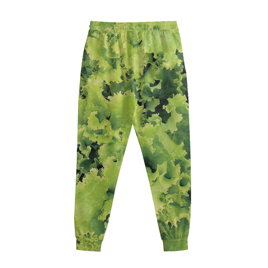 Green Lettuce Salad Print Sweatpants