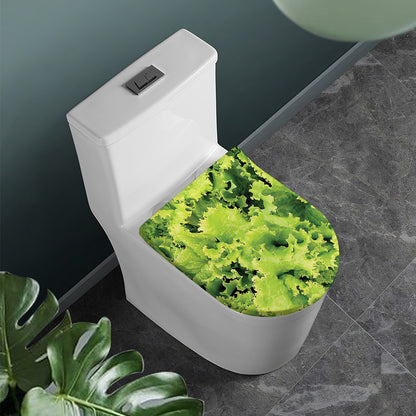 Green Lettuce Salad Print Toilet Lid Cover