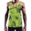 Green Lettuce Salad Print Men's Workout Tank Top
