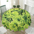 Green Lettuce Salad Print Waterproof Round Tablecloth