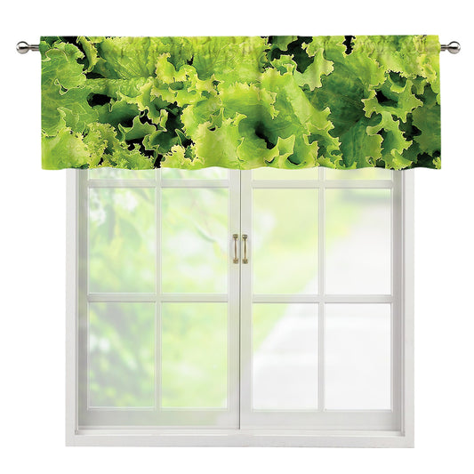 Green Lettuce Salad Print Window Valance