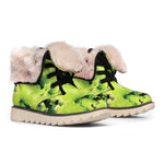 Green Lettuce Salad Print Winter Boots