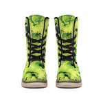 Green Lettuce Salad Print Winter Boots