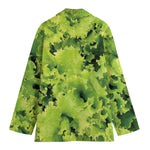 Green Lettuce Salad Print Women's Cotton Blazer