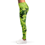 Green Lettuce Salad Print Women's Leggings