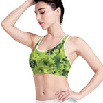 Green Lettuce Salad Print Women's Sports Bra